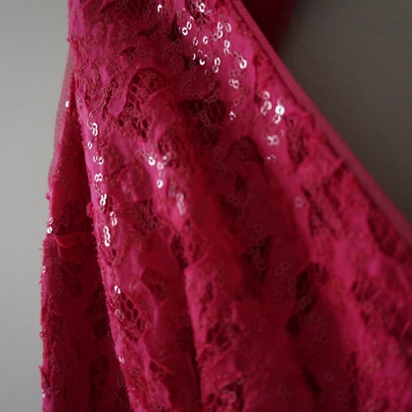NWT BCBG KATARINA SEQUIN LACE DRES PINK 4 - Picture 4 of 8